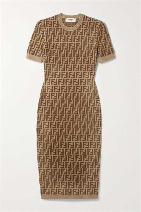 fendi dress logo brown|fendi logo dress for women.